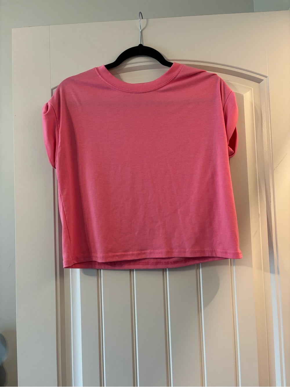 Amazon Pink Boxy Short-Sleeve Crewneck Tee never worn
